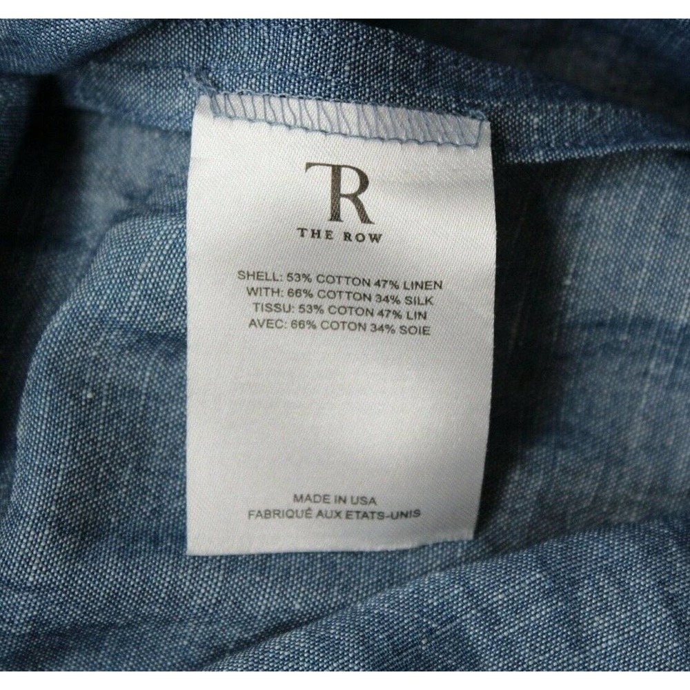 The Row Pleated Front Collarless Button Shirt Med - image 6